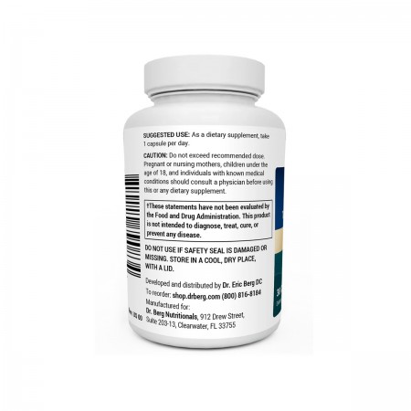 DR.BERG TUDCA – 250 mg of Tauroursodeoxycholic Acid – 30 Vegetable Capsules