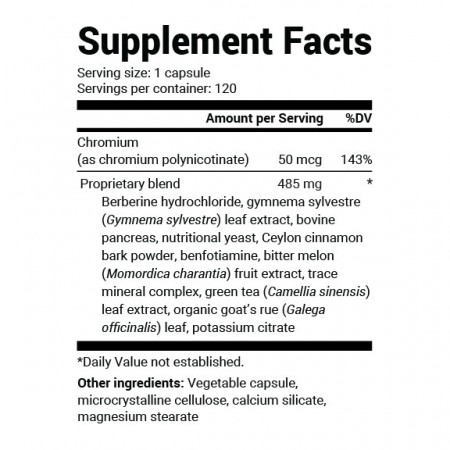 Blood Sugar Support Advanced Formula with Chromium & Potassium  120 Vegetable Capsules