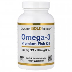 California Gold Nutrition, Omega-3 Premium Balık Yağı, Balık Jelatinli 100 Yumuşak Kapsül (Her Biri 1.100 mg)