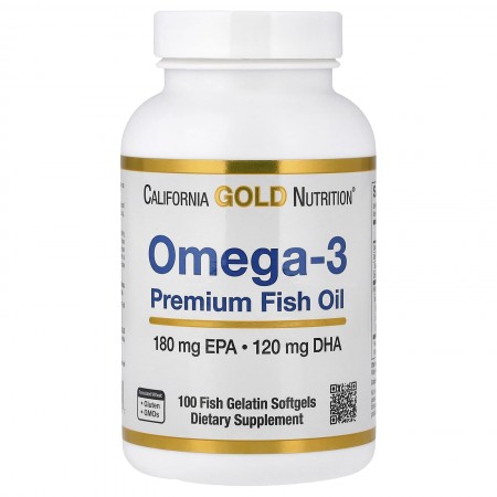 California Gold Nutrition, Omega-3 Premium Balık Yağı, Balık Jelatinli 100 Yumuşak Kapsül (Her Biri 1.100 mg)
