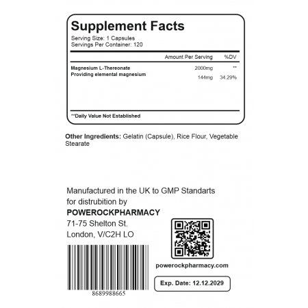 POWEROCK MAGNESIUM L-THREONATE 100 KAPSÜL