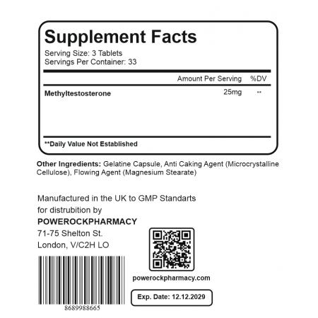 Powerock METHYL 25MG 100 TABLETS