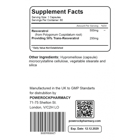 Powerock Resveratrol 120 Capsules