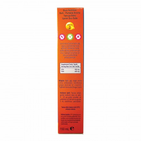 Zeus Nutrition Balık Yağı Şurup 150 mL -Ballı Portakal Aroma