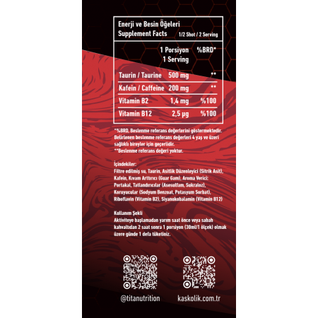 Tİtan Caffeine 200 Mg Liquid 60 mL 12 Adet