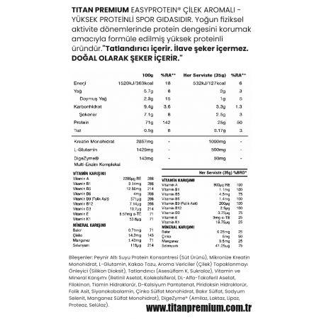 Titan Premium Easy Protein 34g x 12 Adet
