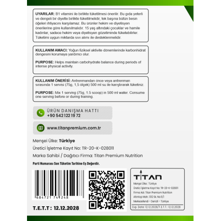 Titan Premium Vitargo Electrolytes 1000 Gr