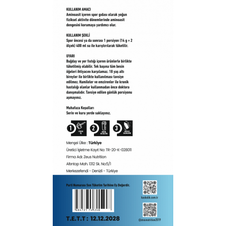 Zeus Nutrition Amino EAA 300 Gr