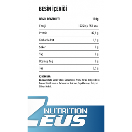 SOYA PROTEIN ( VEGAN PROTEİN KAYNAĞI ) Zeus Nutrition 400gr